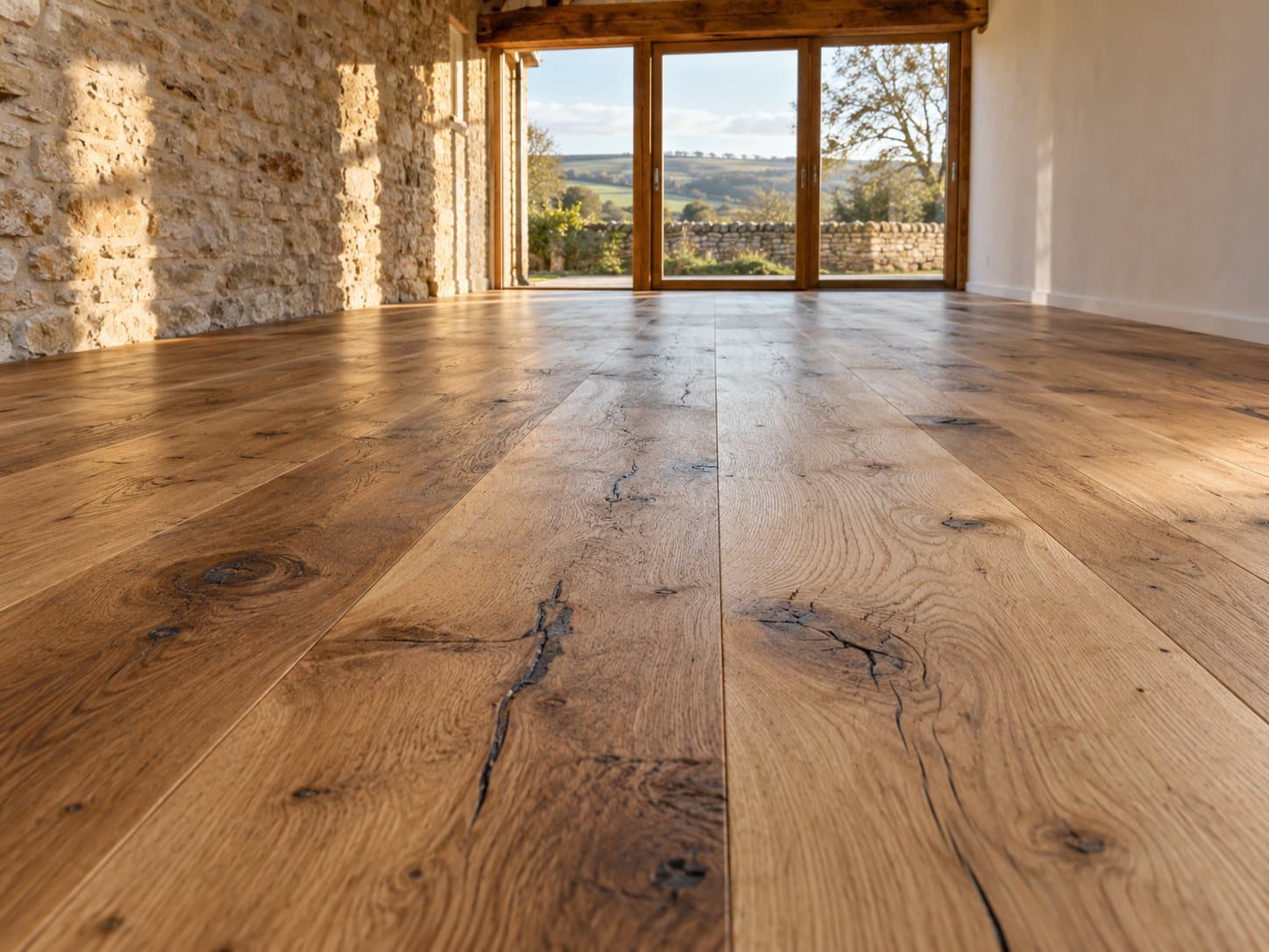 Rustic oak flooring