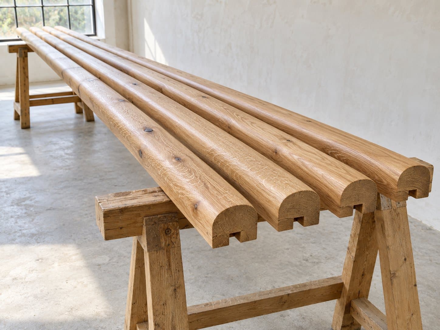 Long rails stacked